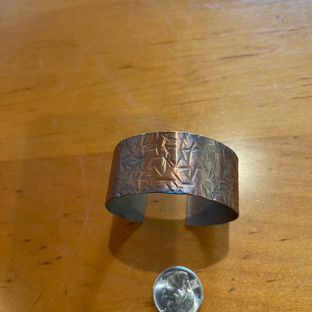 Copper Textured Cuff Bracelet